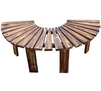 Panchina da giardino semicircolare in legno massello anticorrosione sgabello per fiori curvo per mobili da esterno, terrazza a forma di ventaglio da giardino
