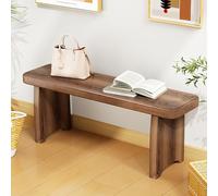 Panchina da ingresso in legno naturale, versatile per interni, per soggiorno, corridoio e cucina, bella trama e design asiatico per la decorazione della casa