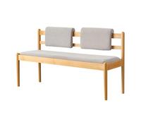 Panchina da ingresso rustica con schienale e cuscino, 104 cm imbottita per sala da pranzo e divano da ingresso, perfetta per soggiorno, panca in legno giallo per la decorazione della casa