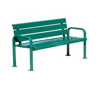Panchina da Parco e Giardino Impermeabili, Panca in Tubo di Acciaio Zincato for Esterni con Schienali Ergonomici e Braccioli, for Portico Anteriore, Centro Commerciale, Comunità