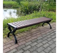 Panchina da Parco Esterna Listelli in Legno e Ghisa, Panchina per Terrazza | Con Schienale e Braccioli, Panchina Esterna per Giardini, Cortili e Parchi(A,180cm/70.9in)