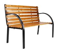PANCHINA DA PARCO PANCA CON BRACCIOLI IN METALLO LEGNO MARRONE 122X60X81CM ARRED