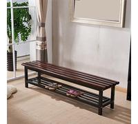 Panchina da patio in legno gialla, piccola seduta da esterno per giardino e terrazza, struttura in metallo, senza schienale, 180 x 37 x 45 cm, elegante e resistente, per rilassarsi all'aperto
