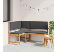 Panchina d'angolo da giardino vidaXL con cuscini 140x100x91 cm in legno massello di acaciaMobili