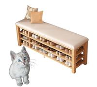 Panchina di scarpe da ingresso esterno resistente alla griglia di stoccaggio in legno con sedile perfetto per l'organizzazione delle scarpe porta da porta anteriore mobile bianco 80cm