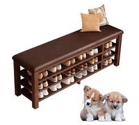 Panchina di stoccaggio delle scarpe in legno ingresso smero di scarpa in legno con cuscino Piccola panca da sedile di fango Organizzatore dell'armadio del corridoio marrone 100cm