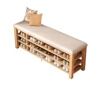 Panchina di stoccaggio di scarpe mobili di ingresso con sedile imbottita e organizzatore in legno massiccio di grande capacità per porta della sala frontale bianco 80cm