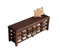 Panchina di stoccaggio per scarpe in entrata panca con scarpa da scarpa in legno massiccio con sedile ammollonata marrone 80cm