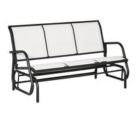 Panchina Dondolo da Giardino 151x75x85 cm in Metallo e Texteline Beige