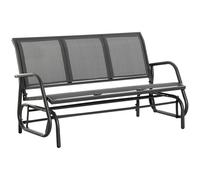 Panchina Dondolo da Giardino 151x75x85 cm in Metallo e Texteline Grigio