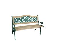 Panchina flora in ghisa e legno colore verde antichizzato cm126X56X76H