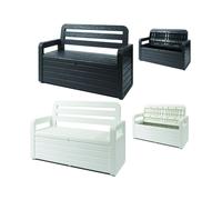 Panchina Foreverspring Da Esterno Con Baule Art.599P - cm.132,5x58x89h., nero/an
