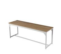 Panchina in Legno con Struttura in Metallo Bianco Collezione Pueblo - Dimensioni 120x46x35 cm