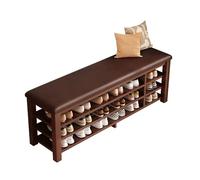 Panchina in legno in legno massiccio Pianto di stoccaggio di immersione con sedile imbottito in panchina per calottero di fango Organizzatore di scarpe da scarpe marrone 80cm