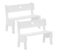 Panchina in Miniatura per Casa delle Bambole, Tipo Parco Bianco in Legno | Accessori per Micro Paesaggi, Dettagli Realistici, per Scaffali e Composizioni