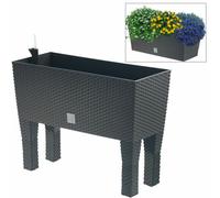 Panchina In Polyrattan Con Irrigazione 60Cm Cassetta Per Piante Vaso Per Fiori