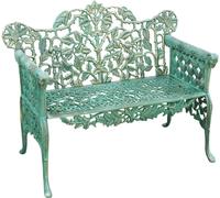 Panchina Liberty in ghisa finitura verde anticata L110xPR56xH86 cm Robusta