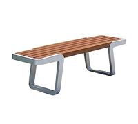 Panchina Panca da Giardino Sedia da parco in legno massello da 62,9", panca for il tempo libero all'aperto a 2 posti, senza schienale, gambe in acciaio inossidabile resistente e sedili a doghe ispessi