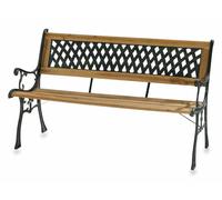 VERDELOOK Panchina Parco in ghisa con doghe in legno, 122x32 cm, naturale