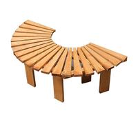 Panchina per albero in legno, curvata per esterni, panca semicircolare in legno massello, resistente alle intemperie, per patio naturale