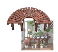 Panchina per albero, semicircolare in legno, senza schienale, per giardino, cortile, portico, prato, balcone, supporto per fiori da esterno