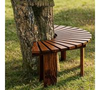 Panchina per albero semicircolare, resistente alle intemperie, in legno, per patio, giardino e parco, facile da montare, drenaggio, mobili eleganti da esterno (marrone)