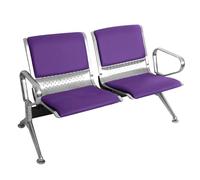 Panchina per sala d'attesa a 2 posti con struttura in acciaio per ufficio, aeroporto, ospedale, salone e fermata dell'autobus