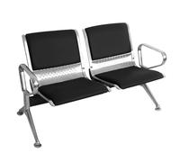 Panchina per sala d'attesa a 2 posti con struttura in acciaio per ufficio, aeroporto, ospedale, salone e fermata dell'autobus