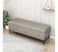 Panchina portaoggetti extra lunga in finta pelle, imbottita, per ingresso, rettangolare, elegante scatola dei giocattoli e soluzione salvaspazio per decorare la casa