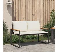 Panchina Rattan 2 Posti 115x65x72 cm Nero