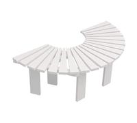 Panchina Semicircolare Da Giardino, Panchine Da Esterno In Legno Massello Resistente Alle Intemperie, For Esterni, Mobili Da Giardino, For Veranda, Cortile, Parco(White,Round)