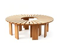 Panchina semicircolare in Legno da Appendere all'albero, Seduta Avvolgente da Giardino per Esterni, panchina Curva Resistente e Durevole, Adatta al Relax e all'arredamento (Colore Legno Semi