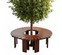 Panchine da cortile Panca avvolgente per albero Sgabello da giardino in legno per esterni Posti a sedere per patio resistenti alle intemperie Mobili per tutte le stagioni(Wood Color,Half Round)