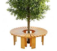Panchine da cortile Panca avvolgente per albero Sgabello da giardino in legno per esterni Posti a sedere per patio resistente alle intemperie Sedia per mobili per tutte le stagioni(Marrone,Round)
