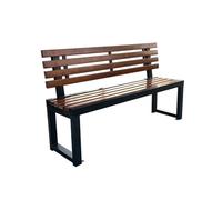 Panchine da esterno, Panca da esterno in metallo resistente con schienale, panca da giardino resistente da 40 pollici for patio, parco, portico, cortile, chiesa, scuola, centro commerciale, negozio -