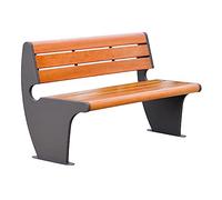 Panchine da esterno, Panchina da Parco da Esterno con Schienale, Robusta Struttura in Metallo e Sedili in Legno Massello, Sedie Moderne for Il Tempo Libero da Esterno for Giardino, Parco, Cortile, Cor
