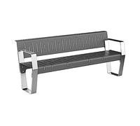 Panchine da esterno, Panchina da Parco for Esterni, Panchina in Acciaio Verniciato con Schienale e Bracciolo, Panchina da Giardino for Sedia da Esterno for Portico del Patio Prato a Bordo Piscina Panc