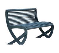 Panchine da esterno, Panchina da parco in metallo for esterni con schienale, sedile for il tempo libero da esterno con robusta struttura in acciaio da 47,2/59,2/70,8" for ponte da giardino, facile da