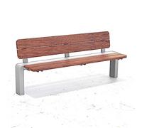 Panchine da esterno, Panchina da parco, Panchina da esterno in acciaio inossidabile con schienale, Sedia lunga in legno for il tempo libero 47,2/59,2/70,8/78,7" senza braccioli for giardino, cortile,