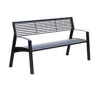 Panchine da esterno, Panchine da Esterno Sedie da Parco con braccioli, Panchina da Giardino con Struttura in Acciaio Resistente con Schienale e Sedili in Tubo Tondo, Sedie Moderne for Il Tempo Libero