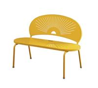 Panchine Da Esterno, Piccola Panchina Da Giardino, Panchina In Ghisa con Gambe Ad Arco per Parco, Cortile, Veranda, Prato, Balcone, Cortile E Così Via.(Yellow,120 * 63 * 84cm)