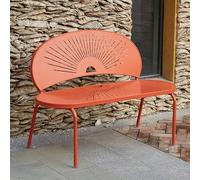 Panchine Da Esterno, Piccola Panchina Da Giardino, Panchina In Ghisa con Gambe Ad Arco per Parco, Cortile, Veranda, Prato, Balcone, Cortile E Così Via.(Orange,120 * 63 * 84cm)