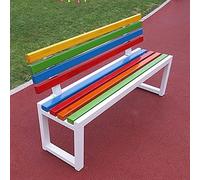 Panchine da Esterno Resistente Alle Intemperie, Panchina da Esterno, Legno di Plastica, Panca da Esterno for Esterni Panchina da Parco in Metallo E Legno Sedia da Portico for Campo da Basket ( Color :