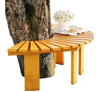 Panchine da Esterno Semicircolari Avvolgenti Sgabello da Giardino in Legno - Sedia da Cortile per Tutte Le Stagioni Panca da Albero Senza Schienale per Patio Portico Cortile(Marrone,Half Round)