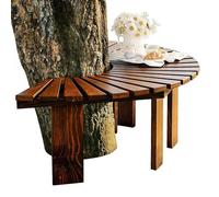 Panchine da Esterno Semicircolari Avvolgenti Sgabello da Giardino in Legno - Sedia da Cortile per Tutte Le Stagioni Panca da Albero Senza Schienale per Patio Portico Cortile(Wood Color,Half Round)