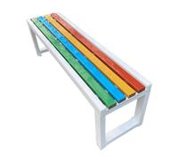 Panchine da Giardino da Esterno Design Ergonomico Legno Plastica Panchina del Parco con Piedini Antiscivolo Durata Elevata Capacità Portante per Balcone, Terrazzo, Esterno Giardino(White,120*40*45cm)