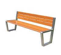 Panchine da Giardino Esterno 201 Acciaio Inossidabile Legno Massello Panchina del Parco con Foro per Vite Di Espansione Ciglio Della Strada Panca Posteriore per Il Tempo Libero Portata 500kg