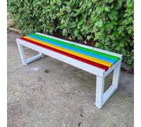 Panchine da Giardino per Esterni Resistenti alle intemperie, panche da Veranda in Metallo, panche da Bagno in Legno e plastica, per parchi, Prati, patii, Cortili, scuole, capacità