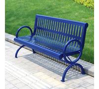 Panchine in acciaio per 2 persone, con braccioli e schienale, comode sedute e design rialzato, per esterni, per tutte le stagioni, per giardino, prato, patio, cortile (giallo, 180 x 63 x 82 cm)