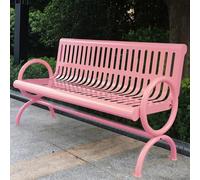 Panchine in acciaio per 2 persone, con braccioli e schienale, comode sedute e design rialzato, per esterni, per tutte le stagioni, per giardino, prato, patio, cortile (giallo, 180 x 63 x 82 cm)